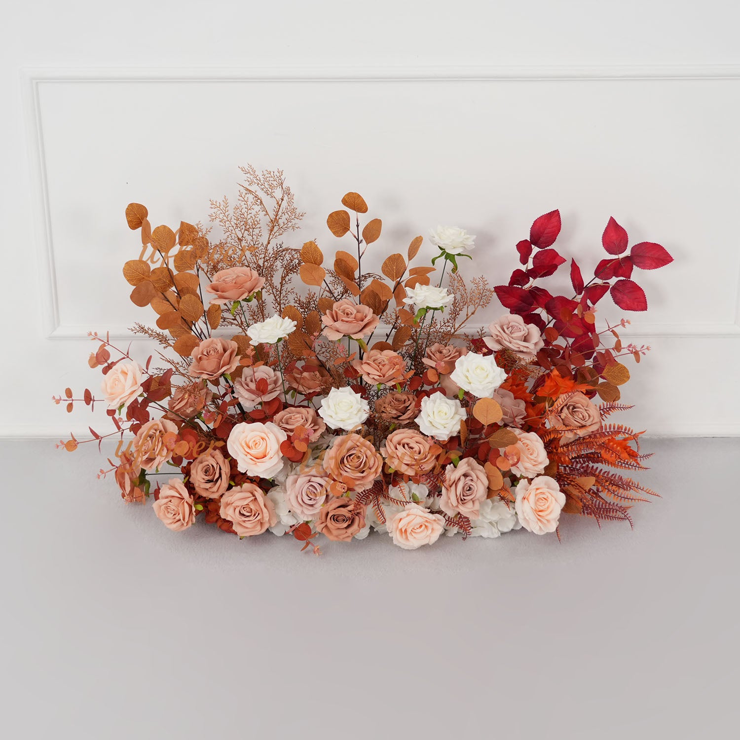 Uflower Coffee Fall Rose Hang Flower Floor Floral Wedding Party Event Props